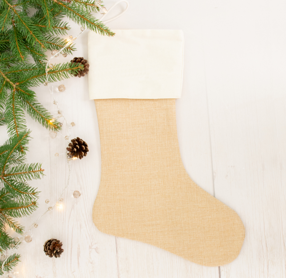 Nikolausstrumpf mit Namen in Glitzerschrift